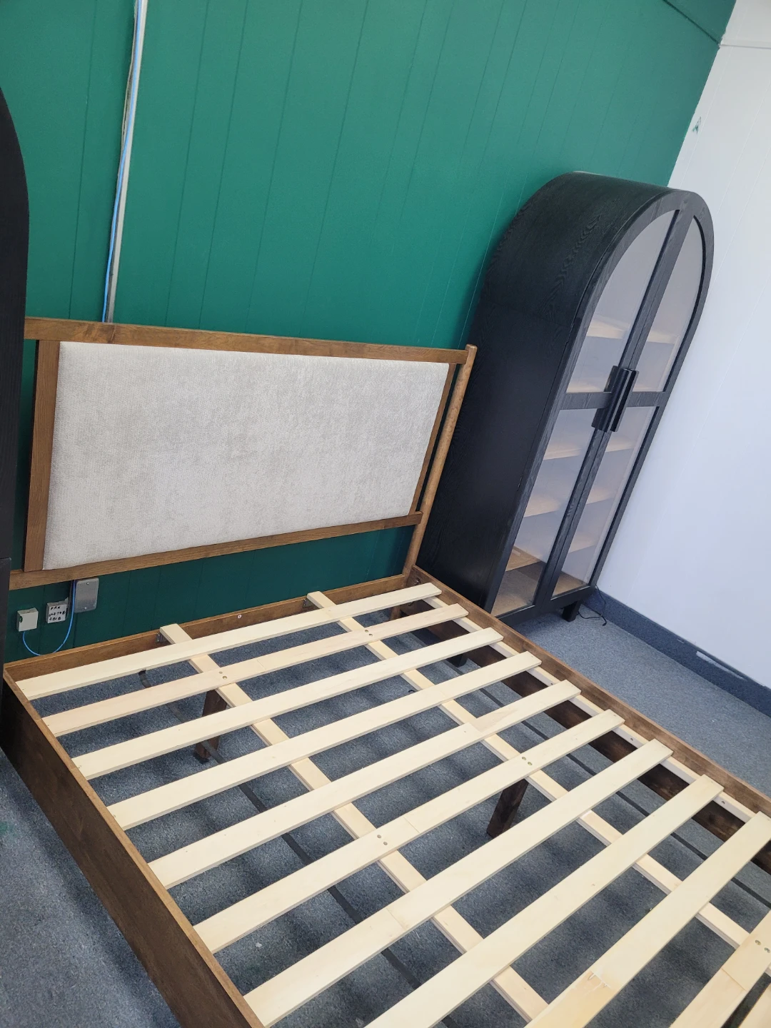 Upholstered Wooden Queen Bed Frame