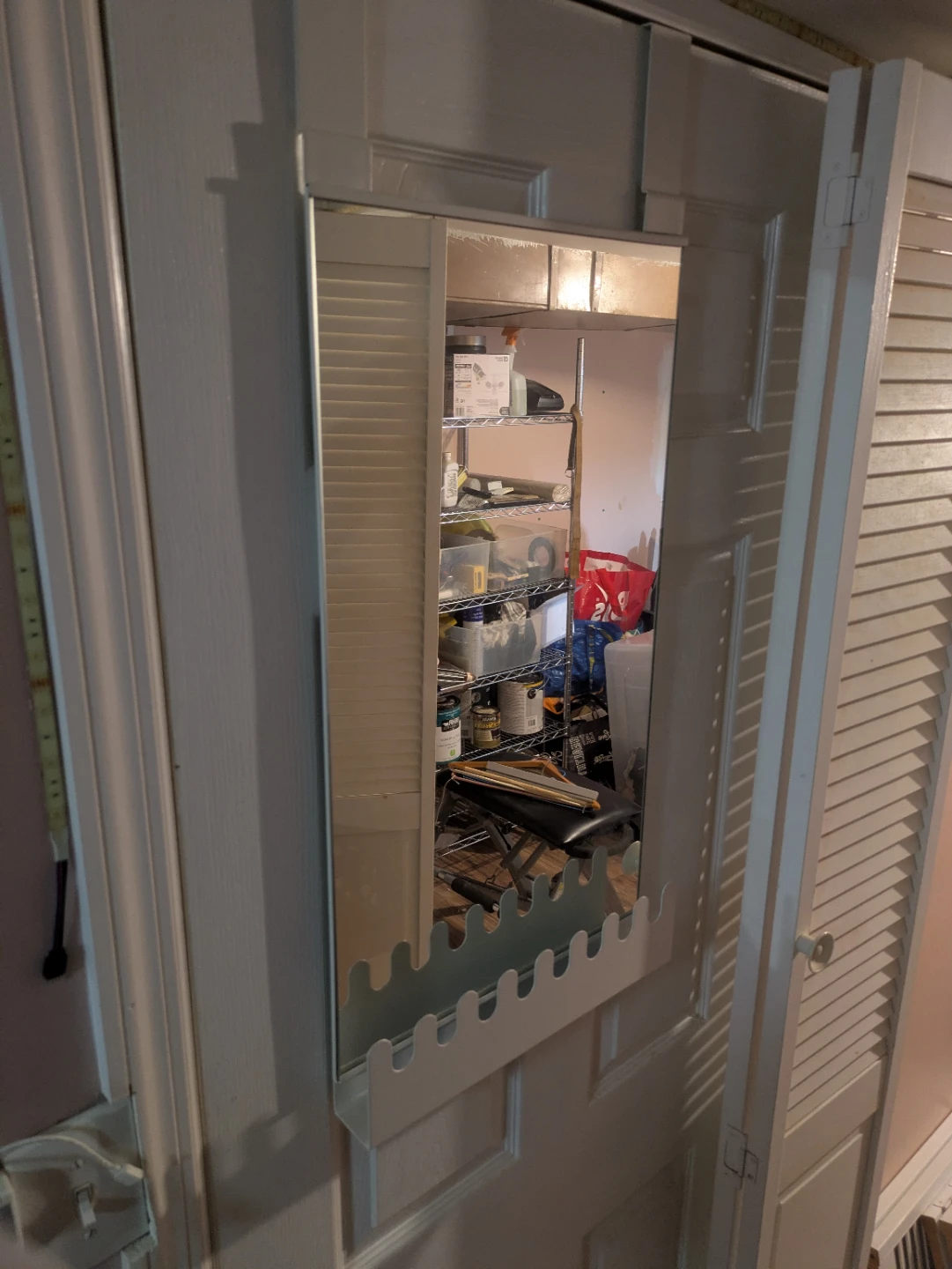 Over-the-Door Mirror with Accessory Organizer