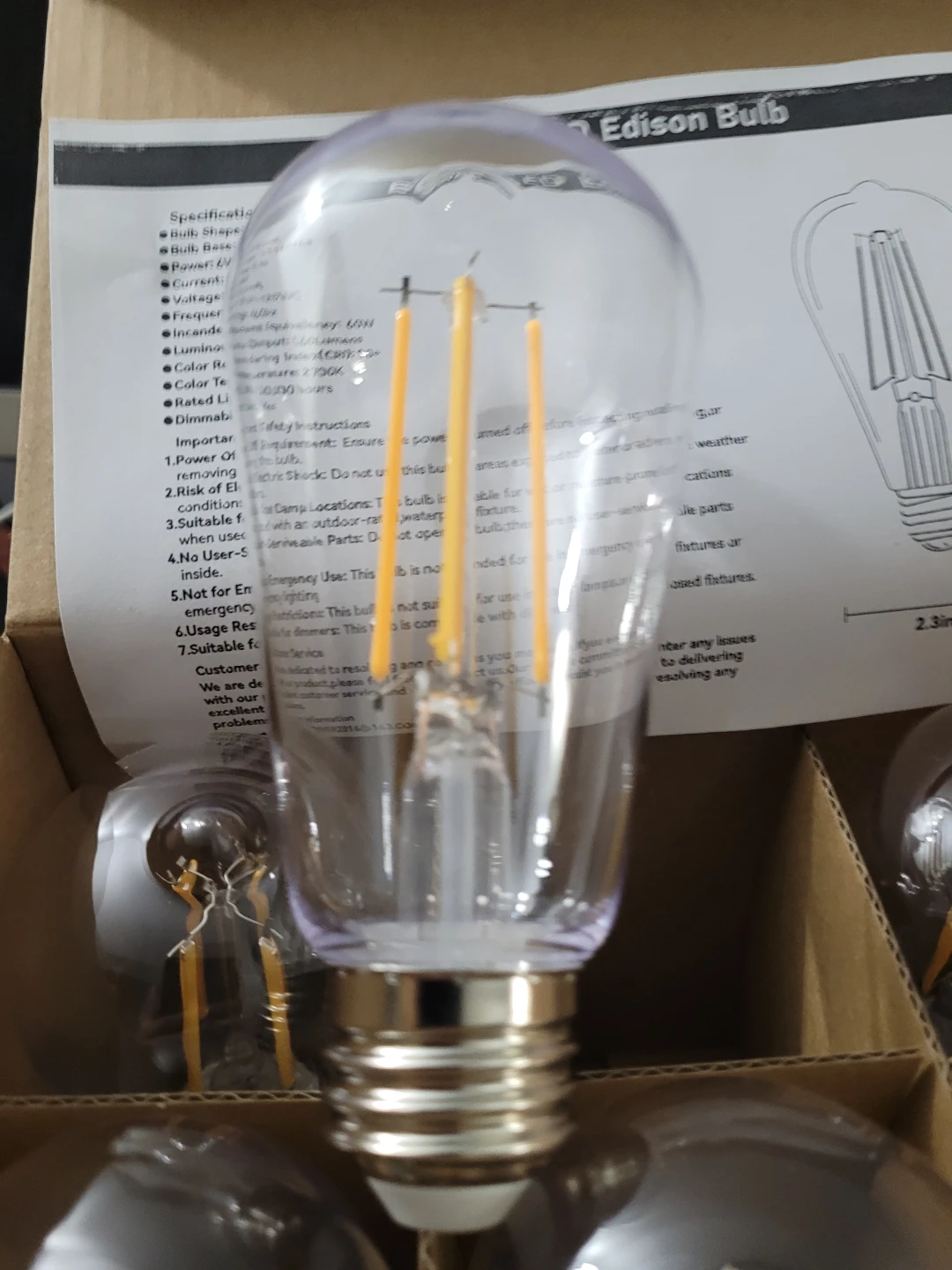 Boriver 6-Pack LED Edison Bulbs - photo 3