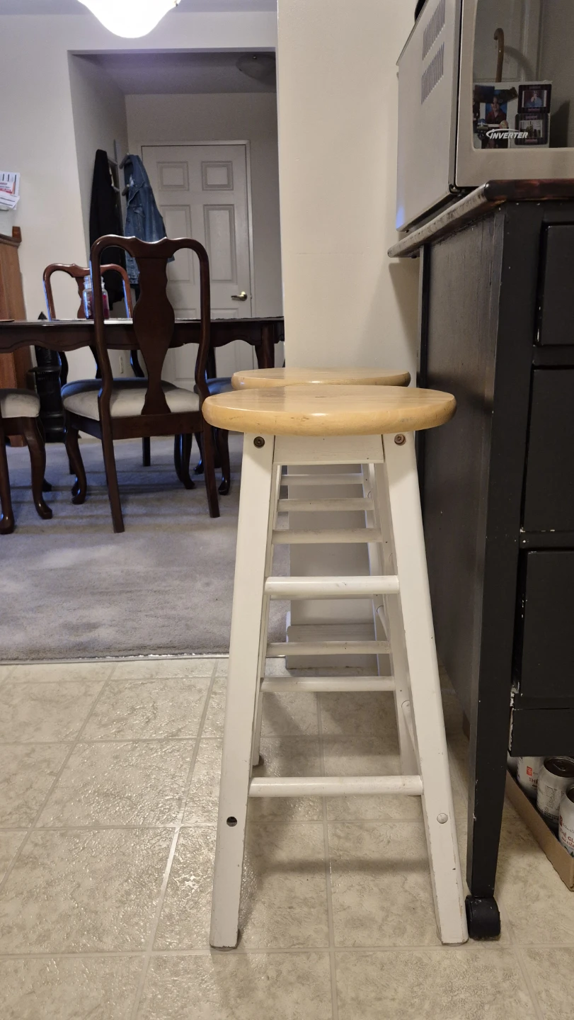 Set of Two Wooden Bar Stools - photo 2