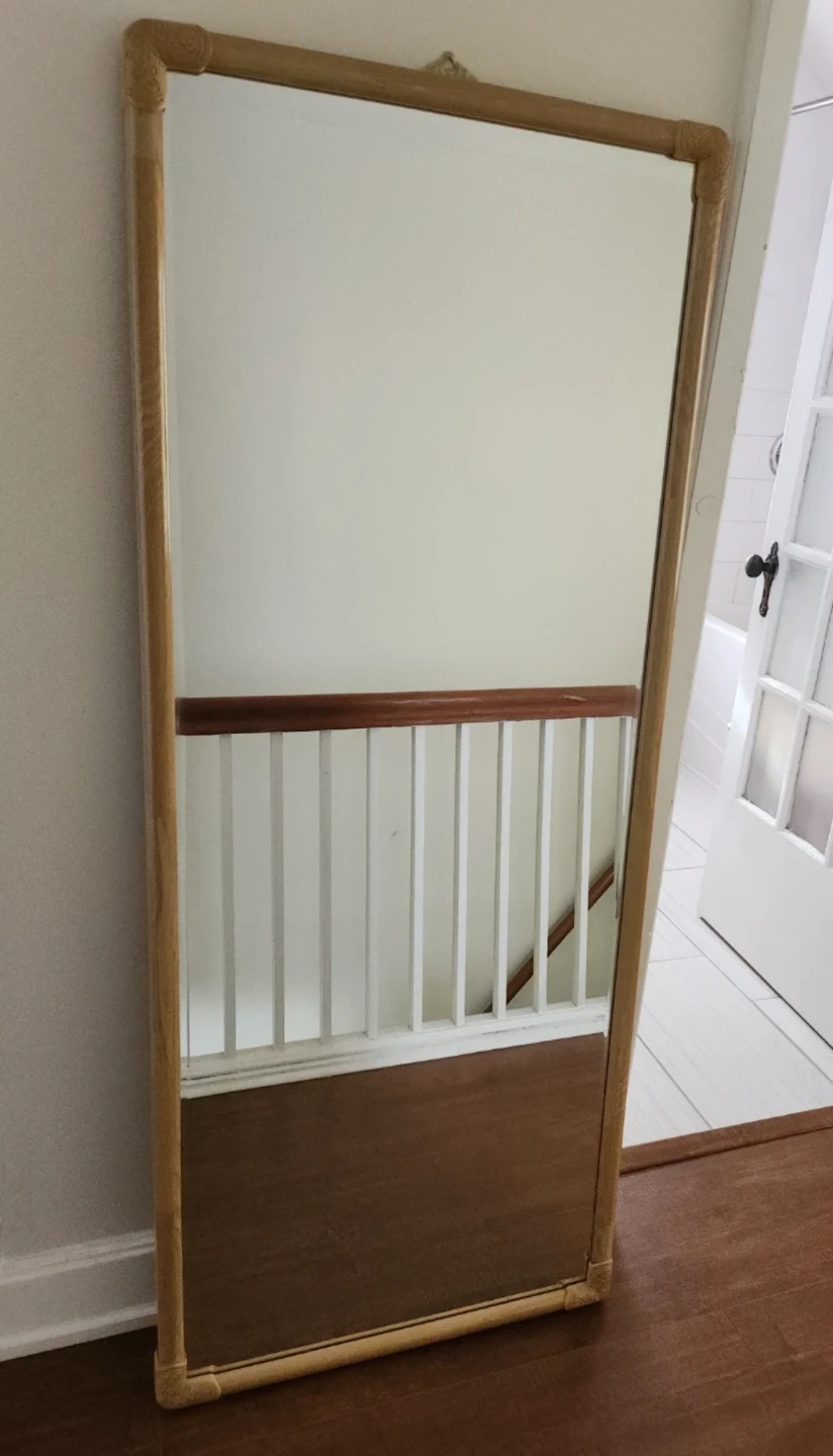 Large Wooden Framed Full Length Mirror