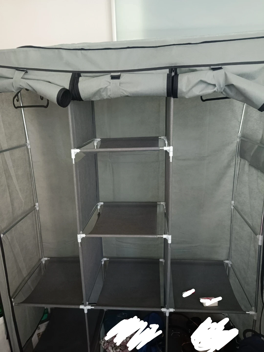 Portable Fabric Wardrobe with Shelves