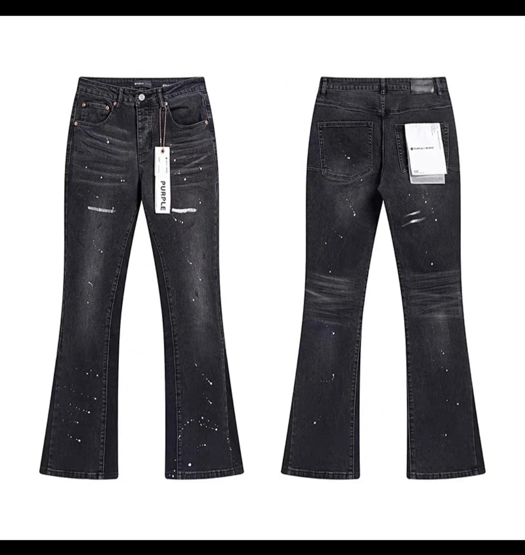Purple Brand Black Paint Splatter Jeans