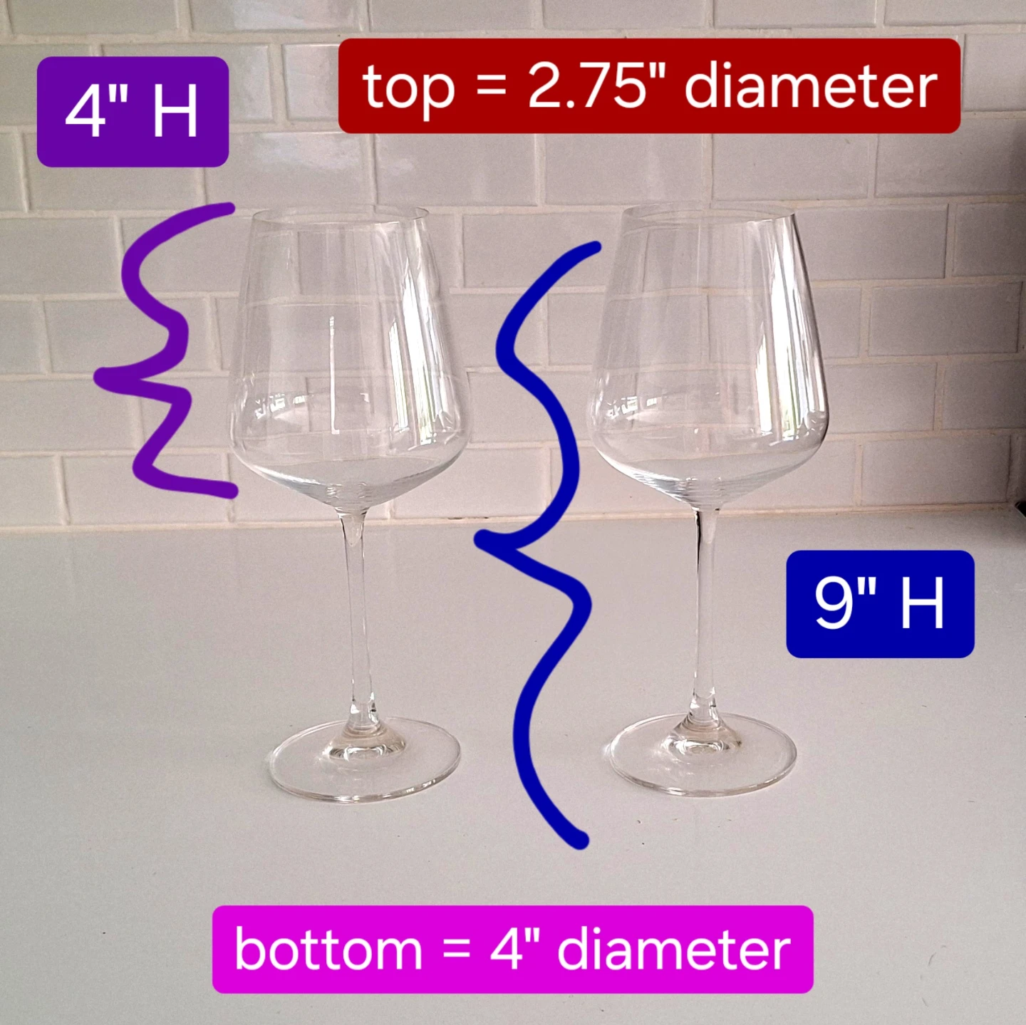 Wine Glasses set of 2 - NEW - photo 2