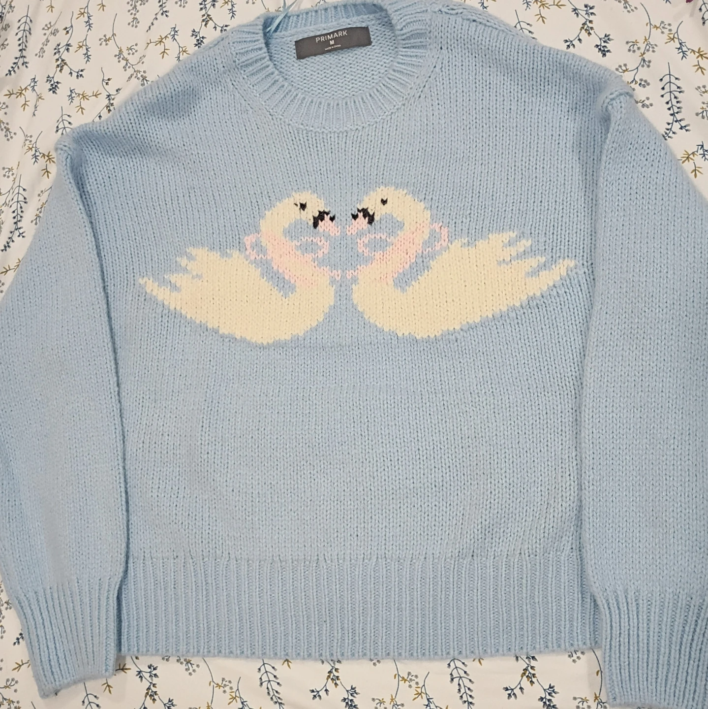 Brand new !!!Primark Light Blue Swan Knit Sweater