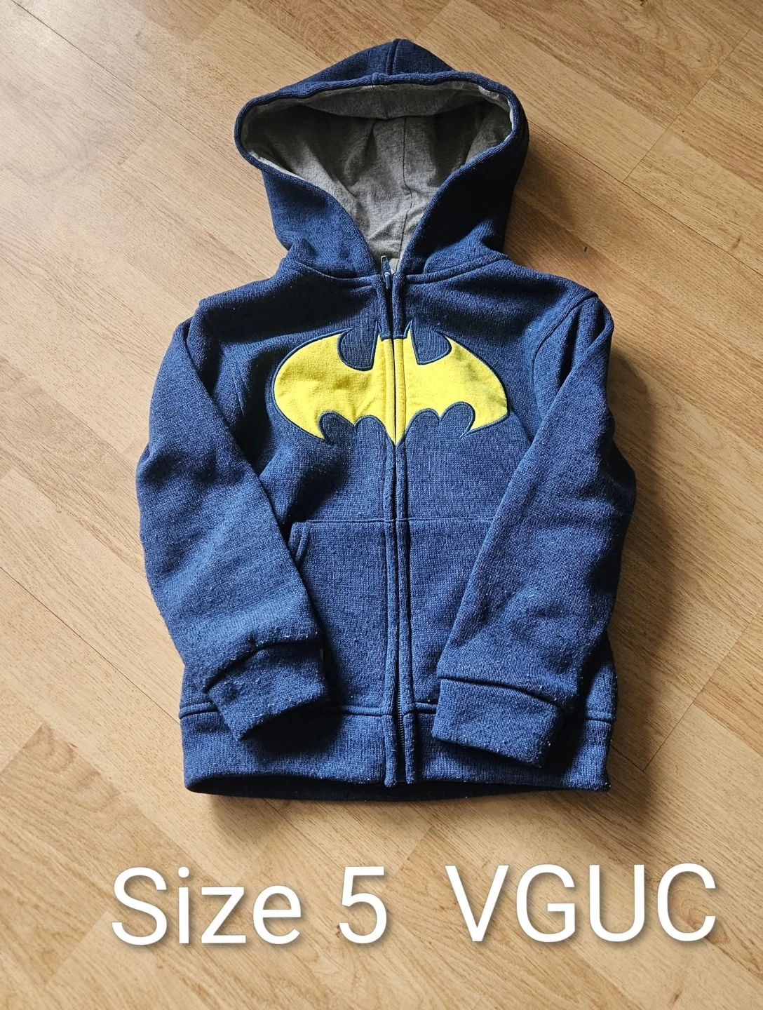 Boys Marvel Batman Zip Up Hoodie Size 5