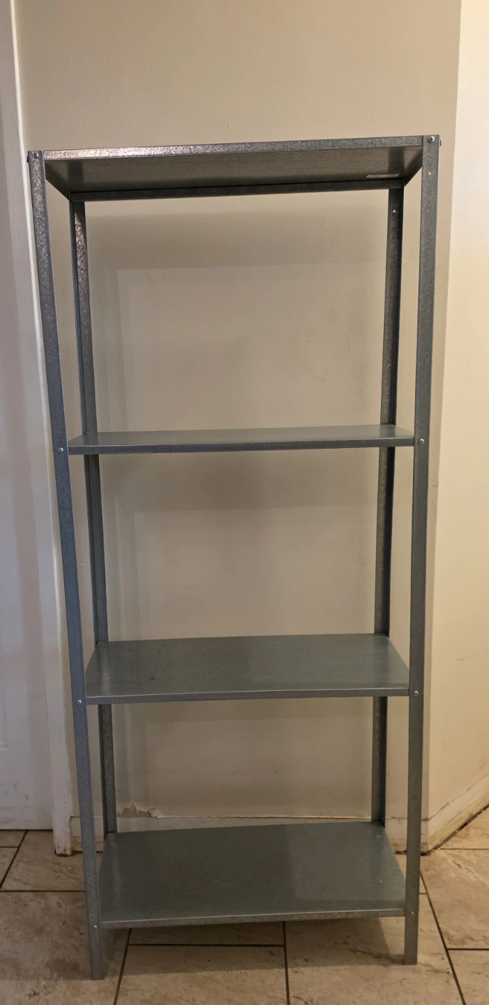 Galvanized Metal 4-Tier Shelving Unit