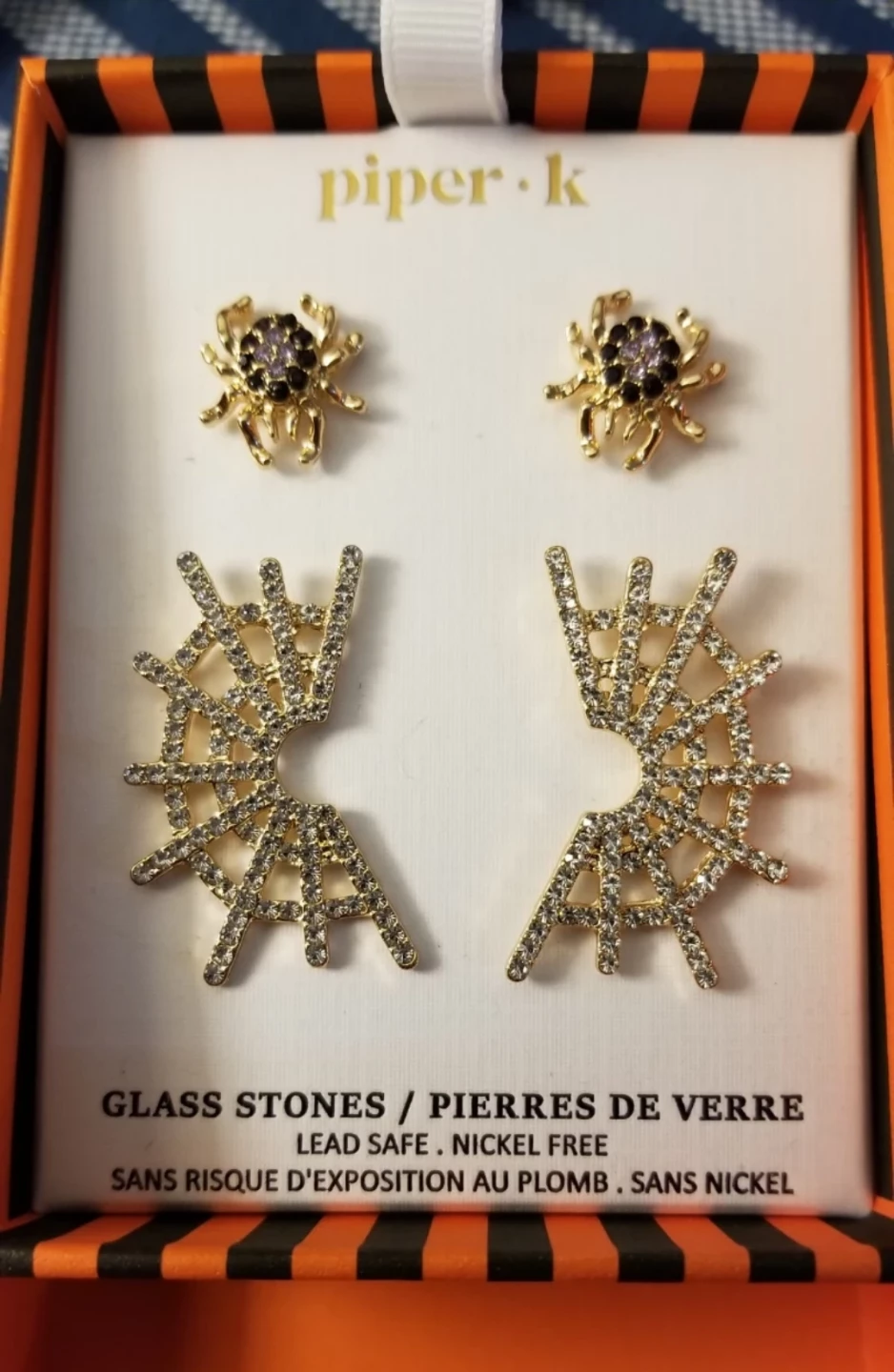 Halloween Jewellery -Spider and Web Earring Set