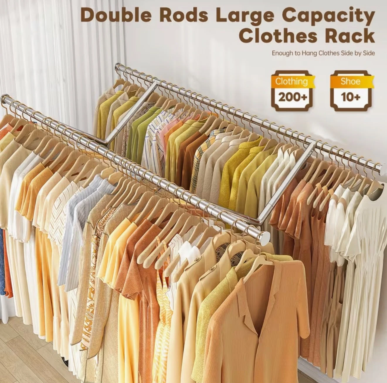 Brand new in box - Double Rod Heavy Duty Adjustable Clothes Rack - photo 3