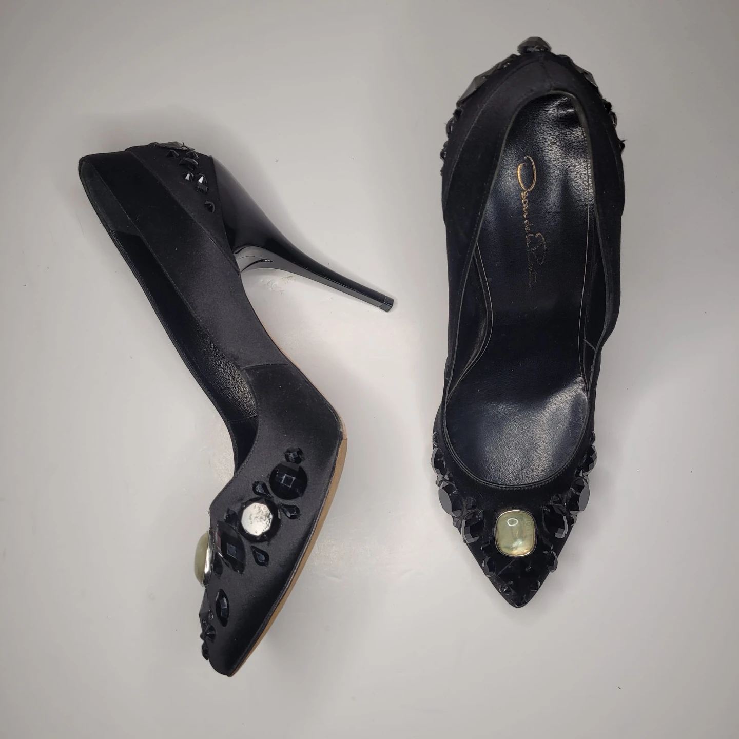 Oscar de la Renta black embellished heels, size 40 - photo 3