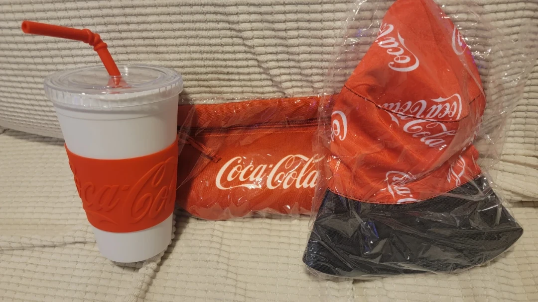 Coca-Cola Cup, Pouch, and Bucket Hat Set