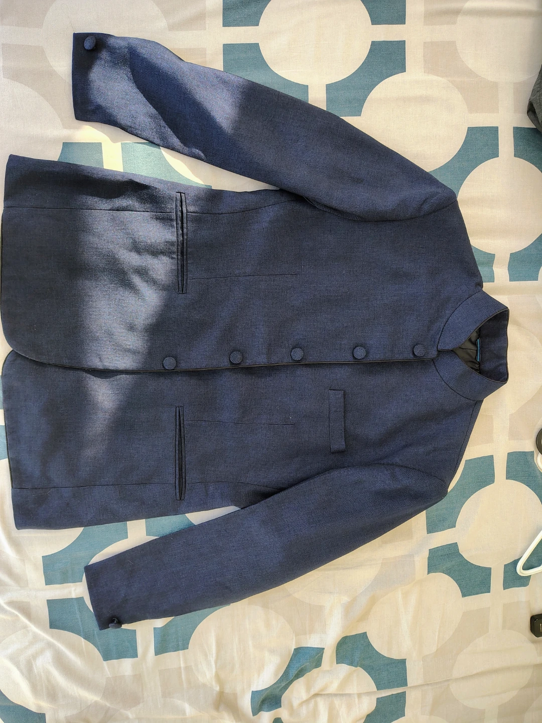 Blue Mandarin Collar Blazer - photo 3