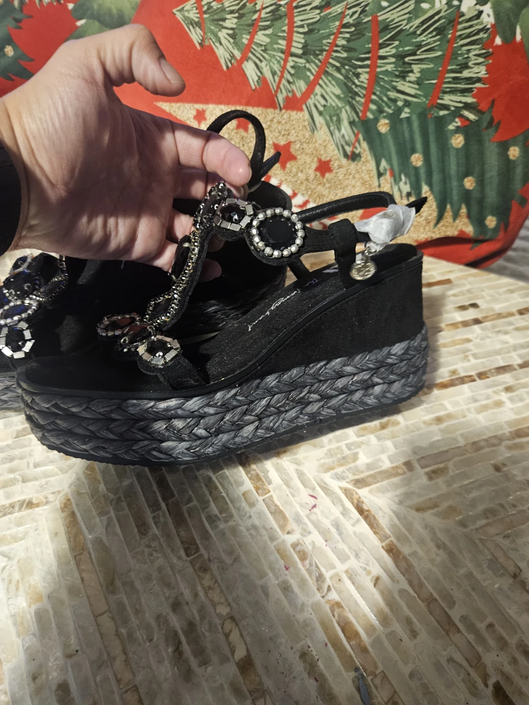 Xti Jewelled Platform Wedge Sandals - photo 2