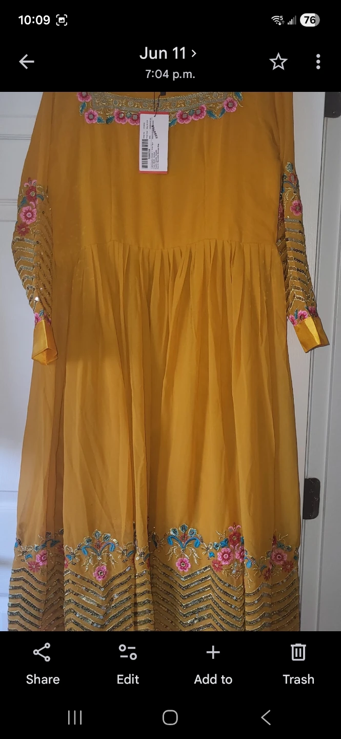 Mustard Yellow Embroidered Anarkali Set