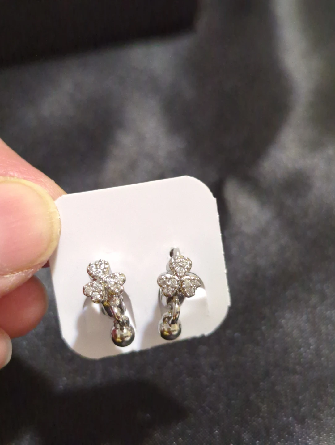Silver-tone flower dangle earrings