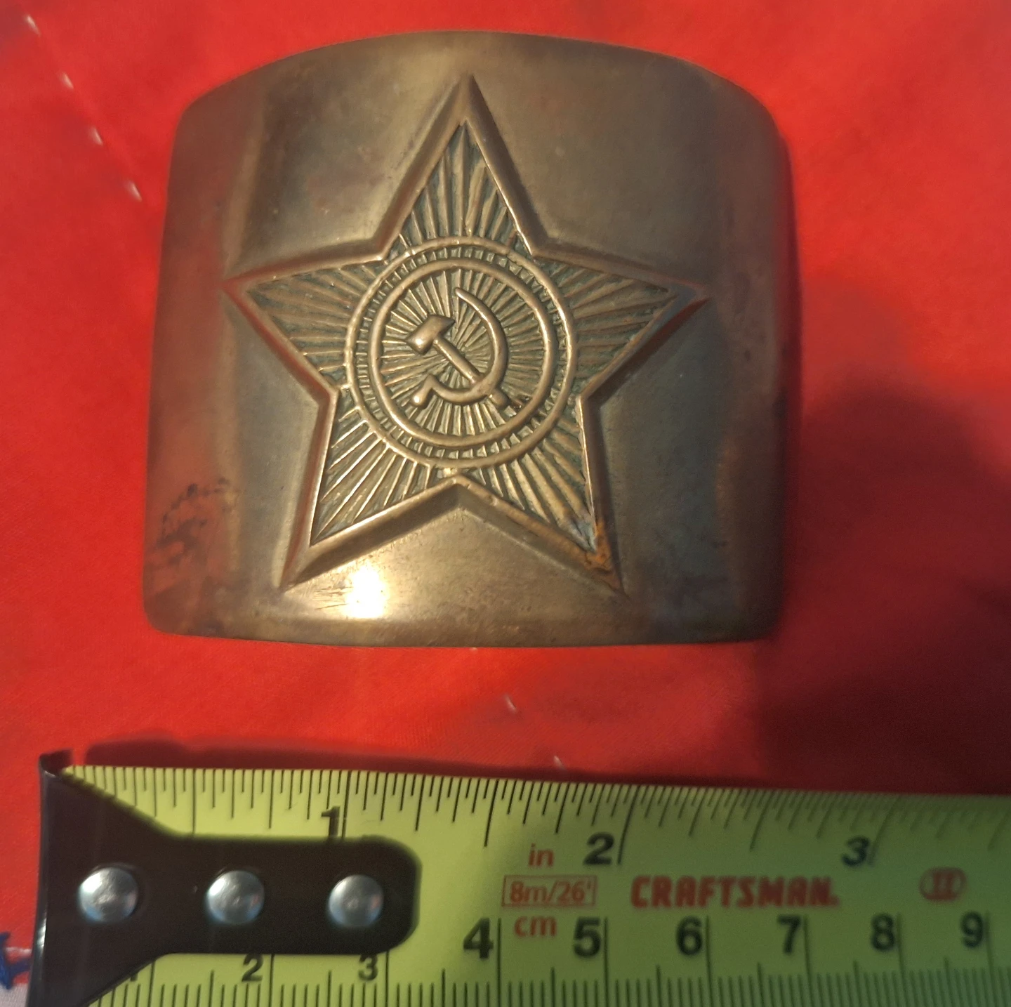 Vintage Soviet Military Brass  Belt Buckle - photo 3