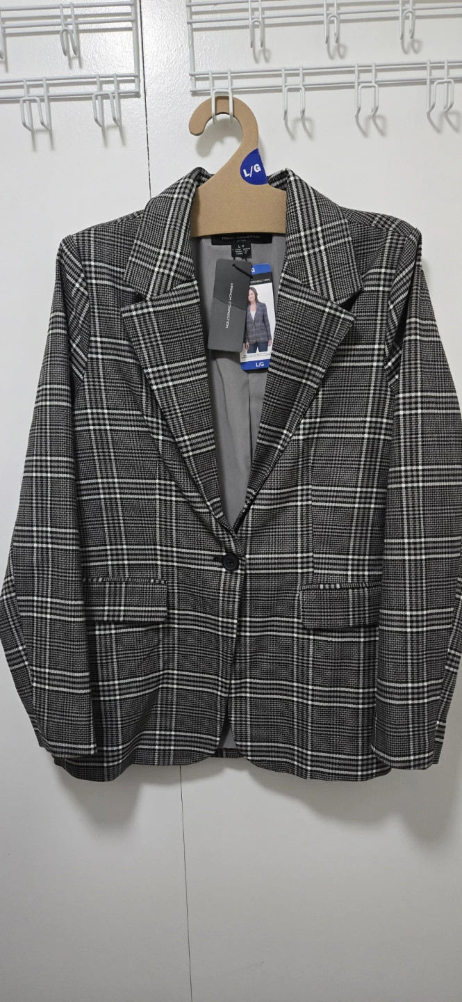French Connection Plaid Blazer Large
