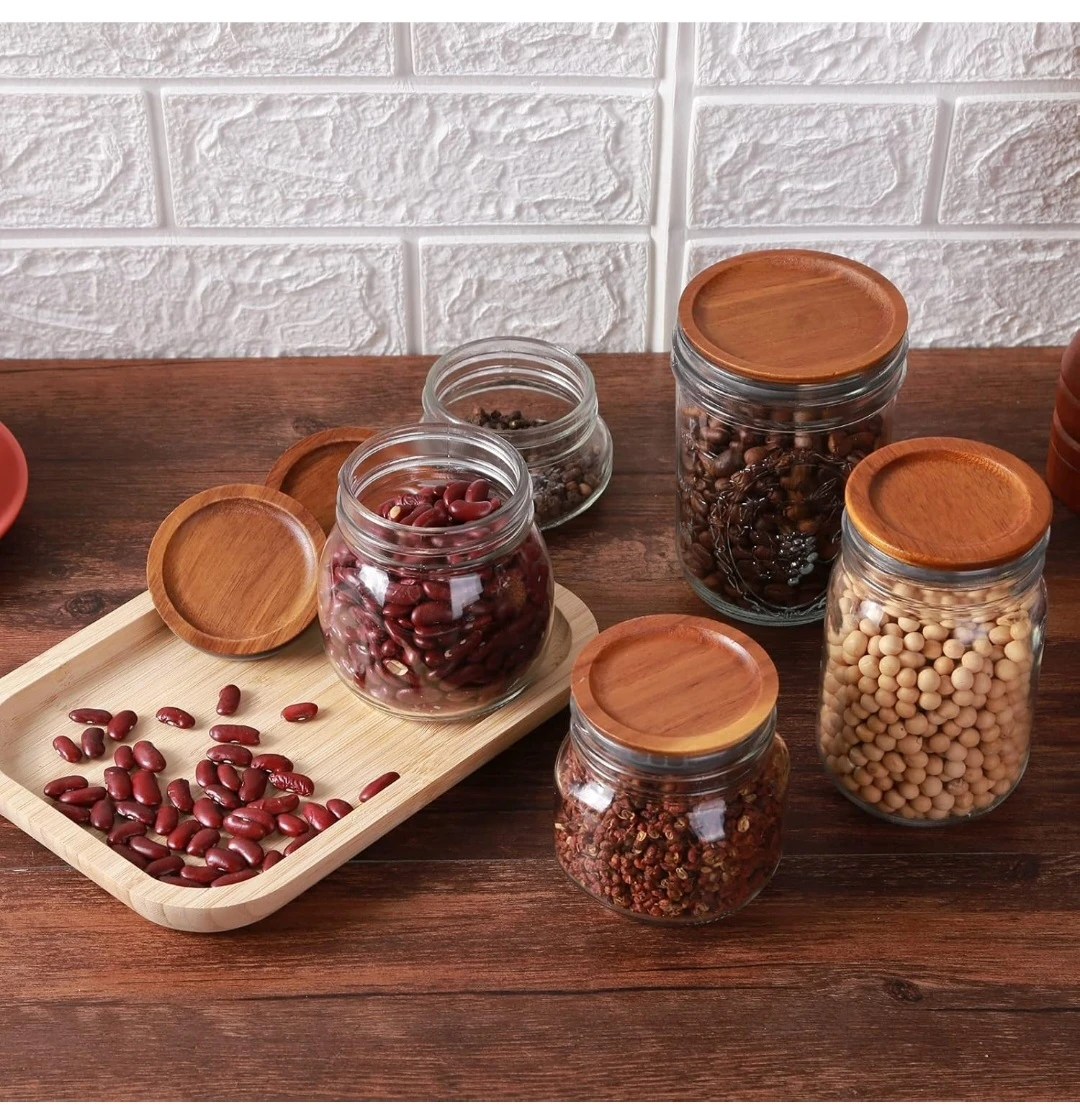 10-Pack Acacia Wood Mason Jar Lids...New - photo 2