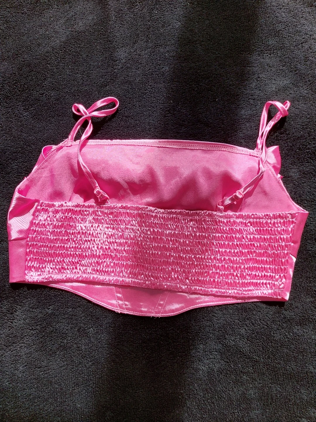 Pink Satin Corset-Style Crop Top - photo 2