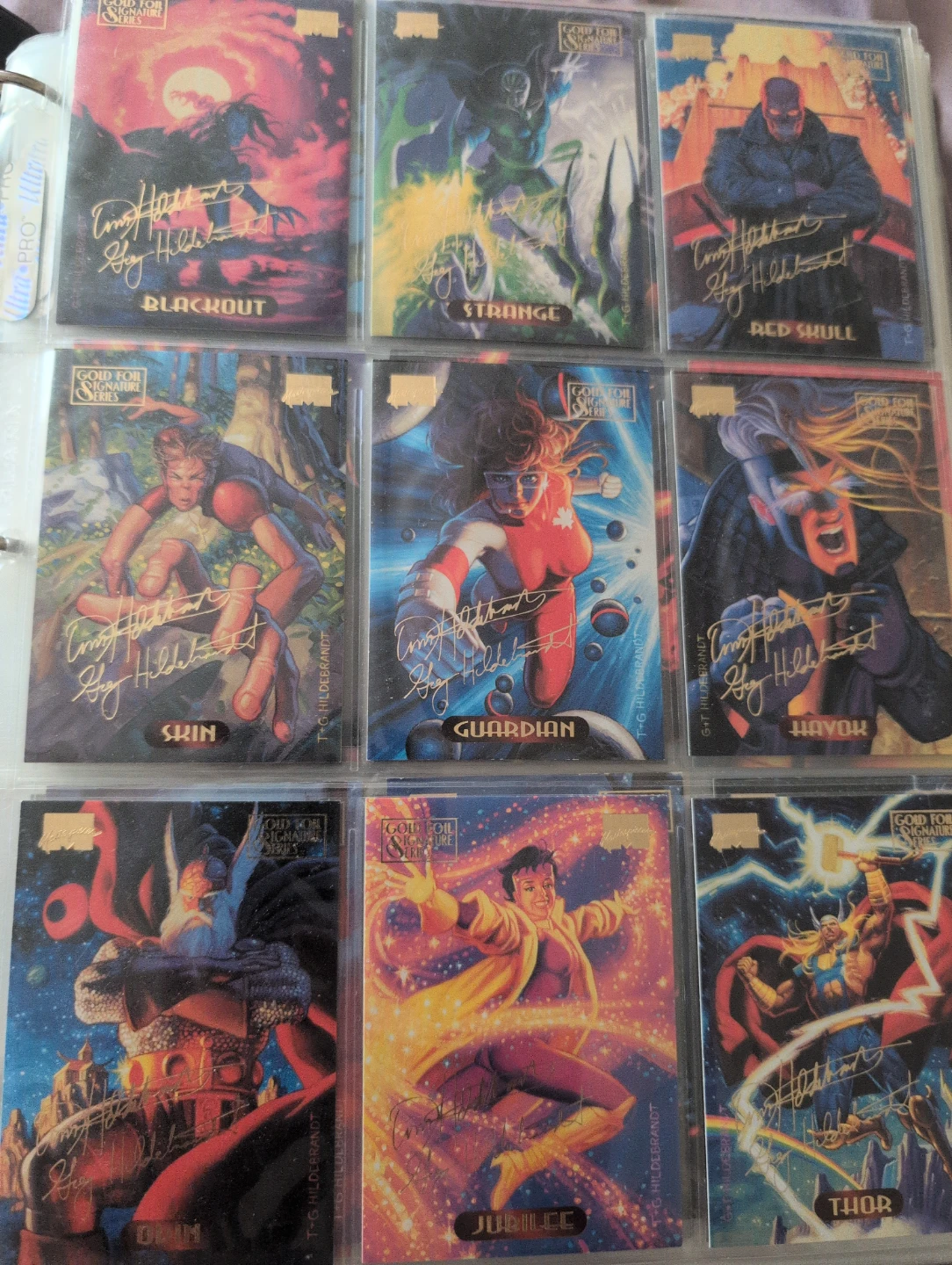1994 Fleer Marvel Gold Foil Signature Series (18 card lot)