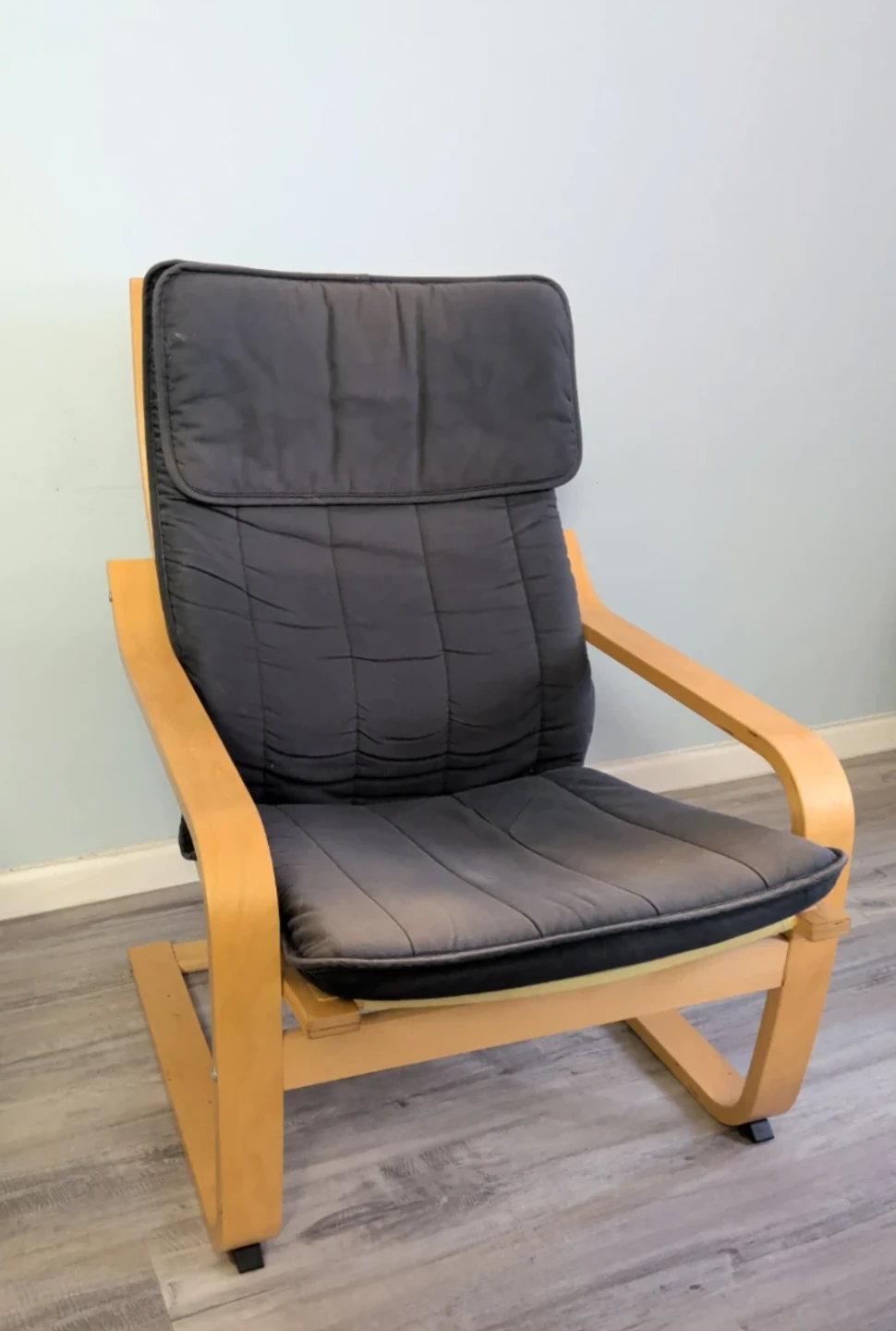 IKEA Poäng Armchair with Dark Grey Cushion - photo 2