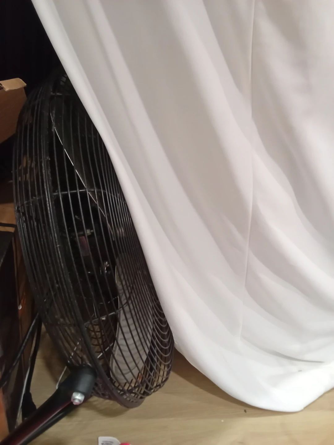 Black high-velocity pedestal fan