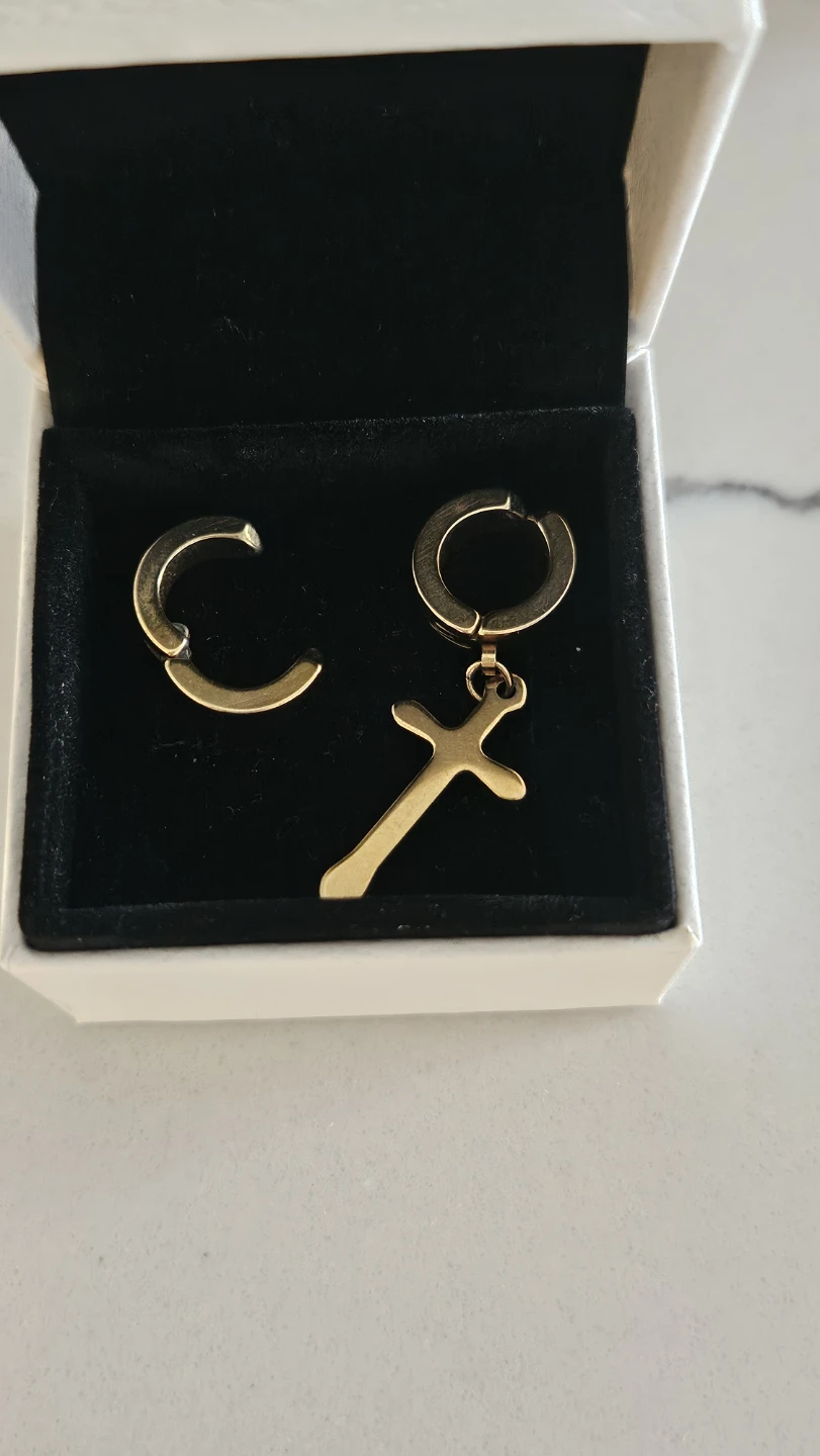 Cross hoop earrings set - photo 3