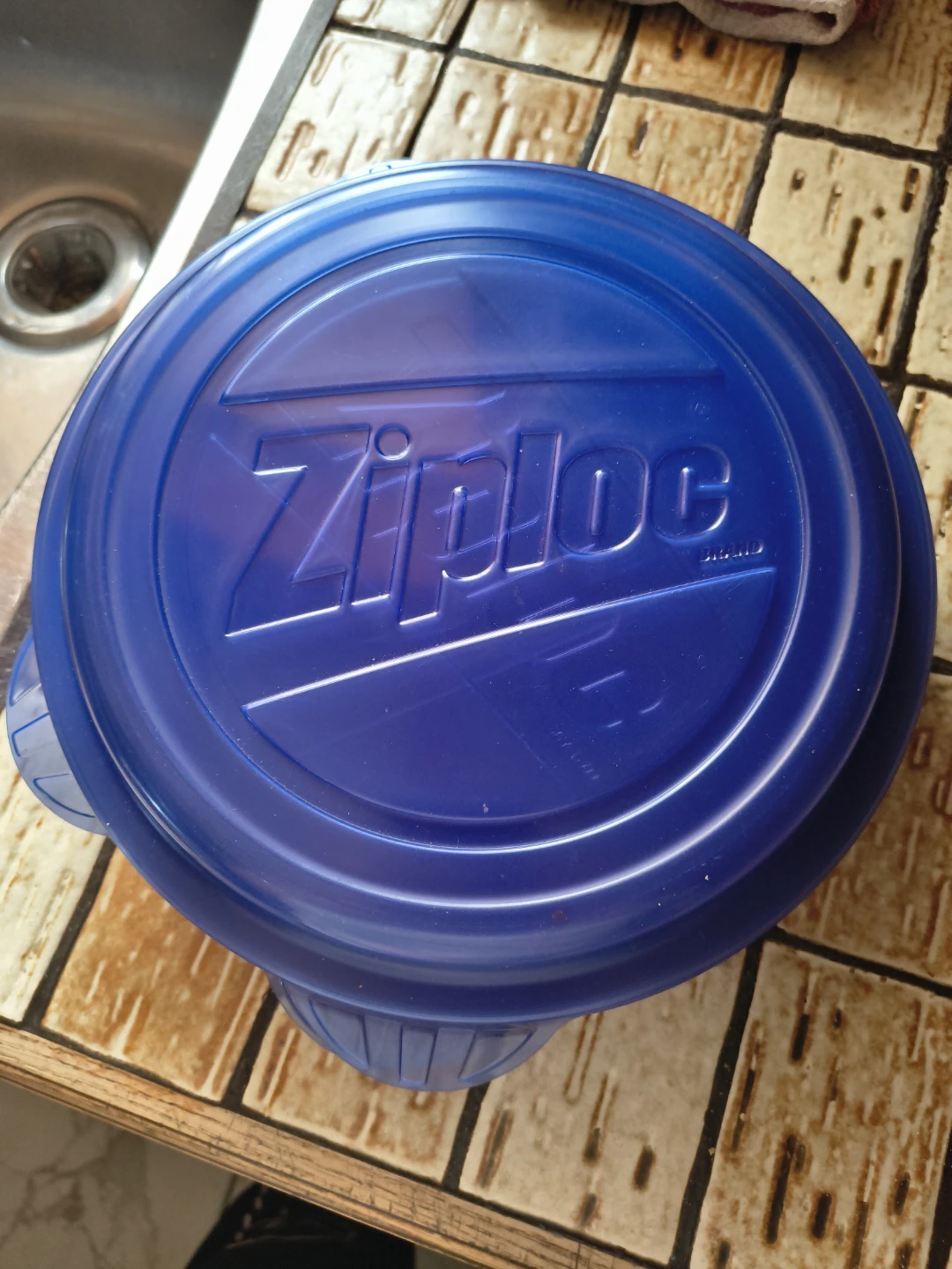 4 Ziploc Blue Food Storage Lid and Plates
