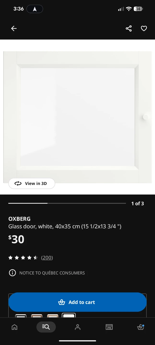 IKEA Billy Bookcase with Glass Door - photo 3