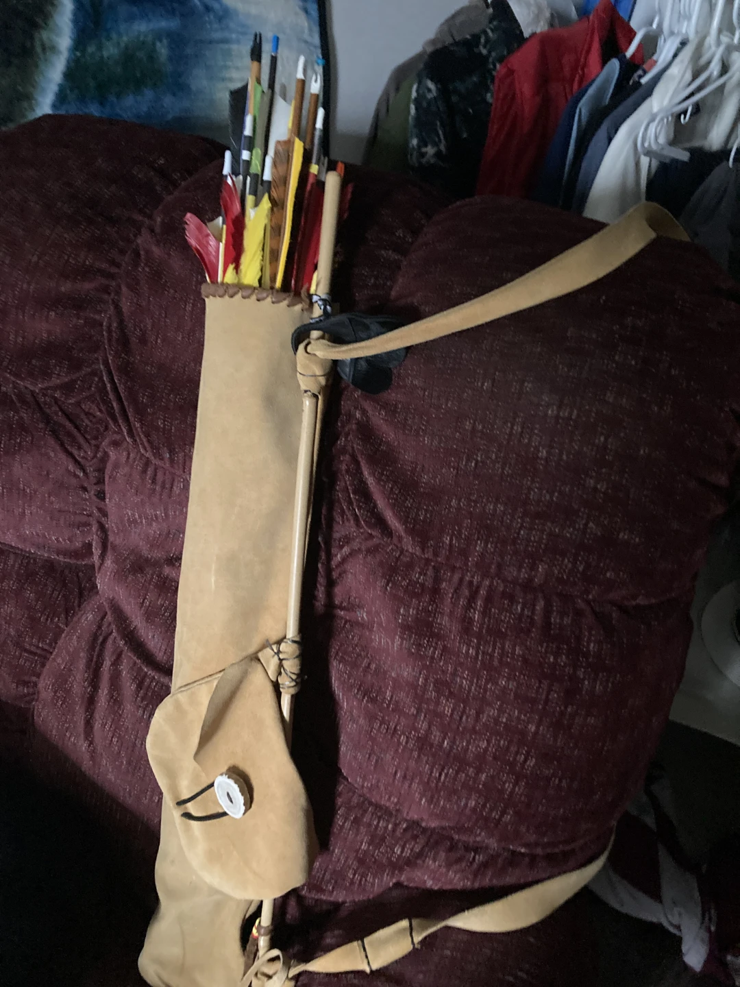 Custum longbow, with quiver and arrows - photo 2