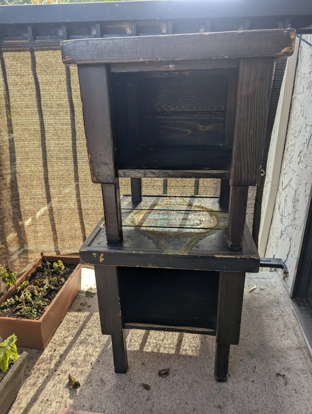 Hand-Painted Wooden Tiered Stand