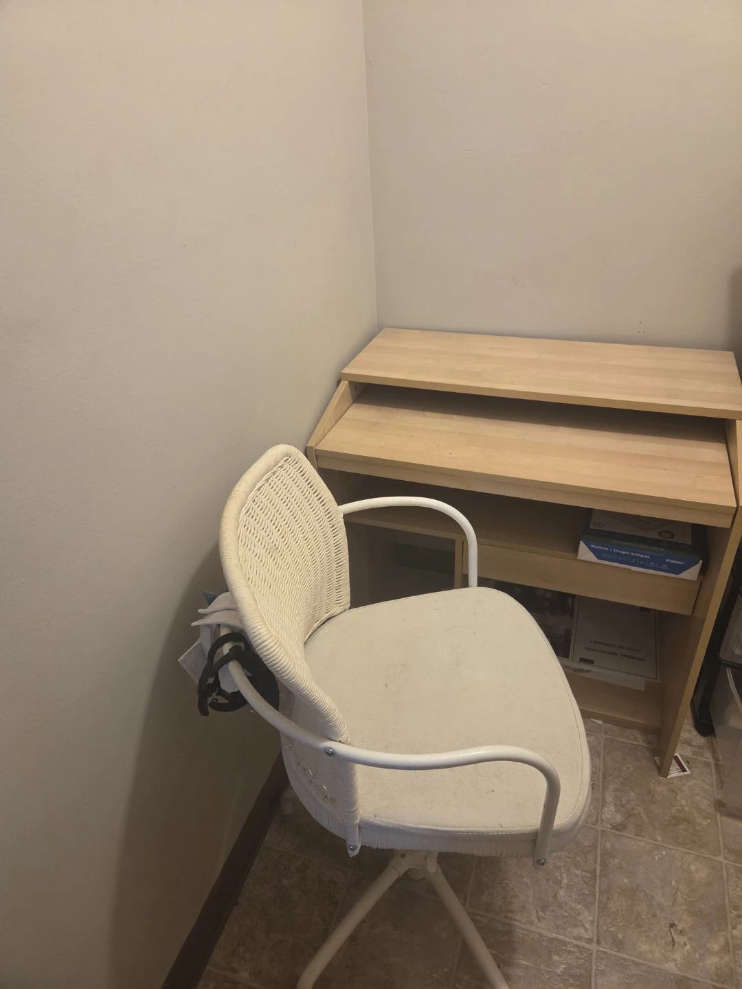 Wicker Back Swivel Desk Chair