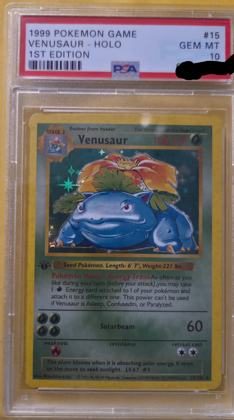 1999 Pokemon 1st Edition Venusaur Holo PSA 10