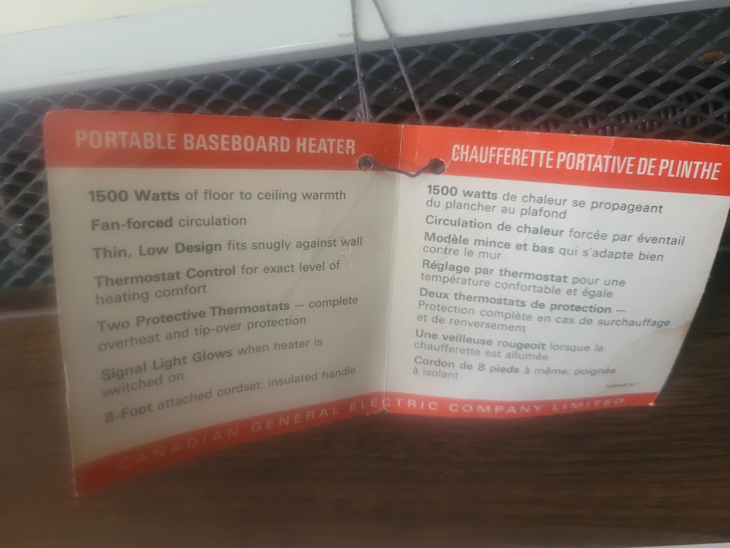 GE Portable Baseboard Heater - photo 3