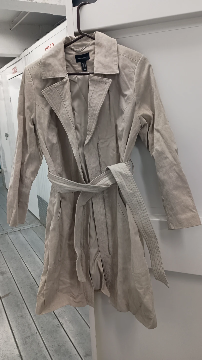 H By Halston Suede Trench Coat