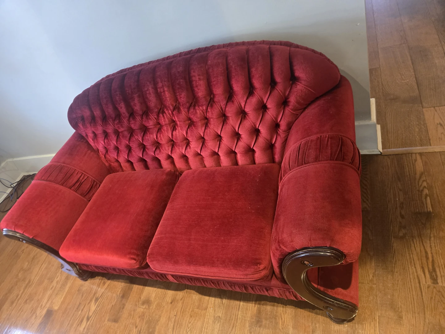 3-piece sofa living room set (red velvet) - photo 5
