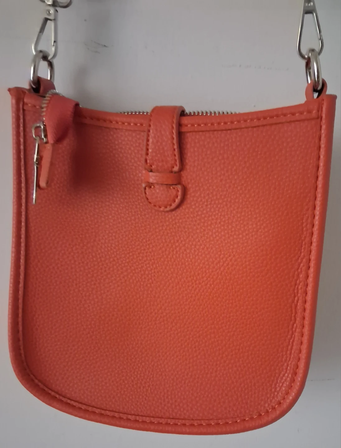 Orange Pebbled Leather Crossbody Bag - photo 4