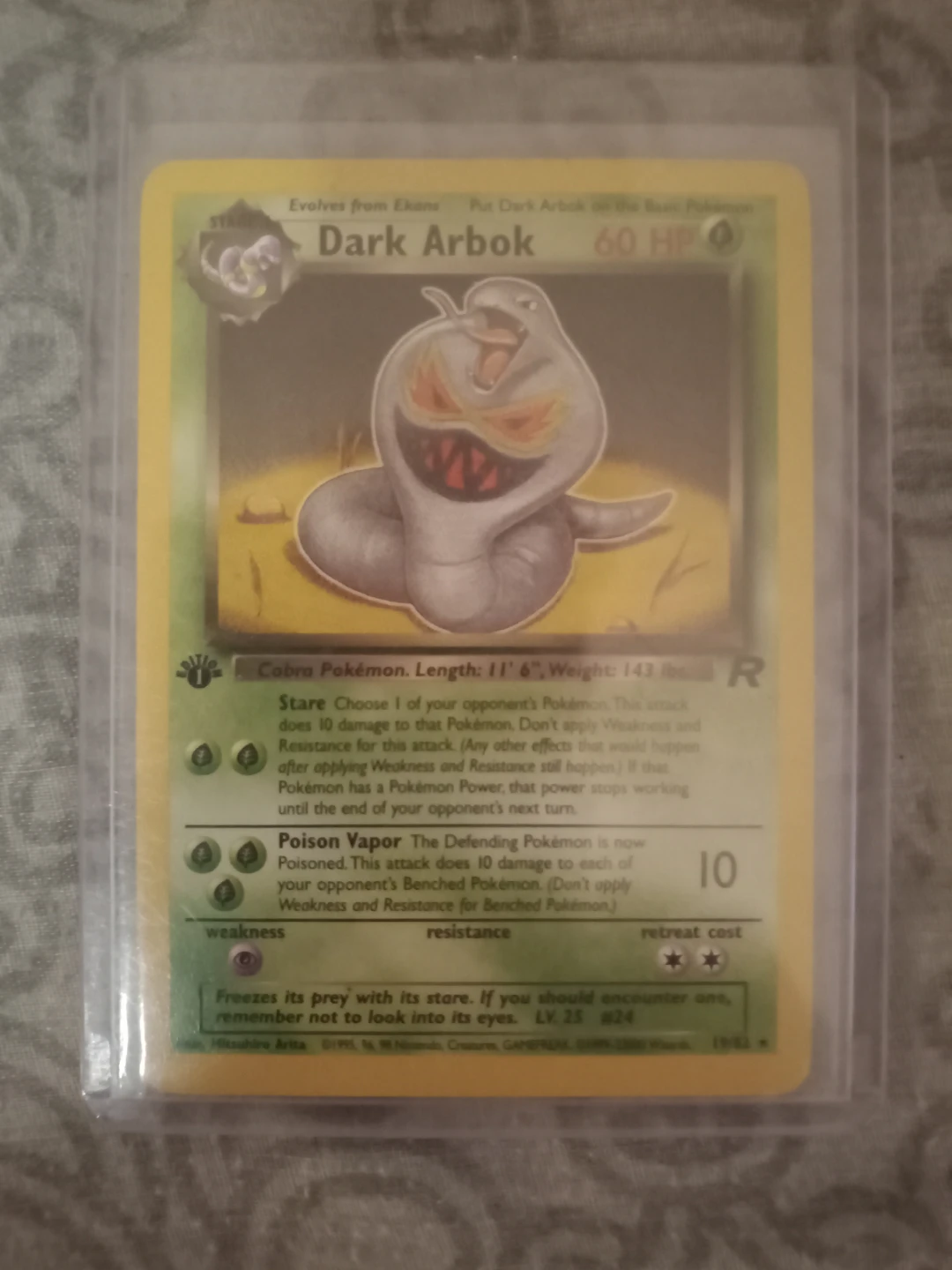 1st Edition Dark Arbok Pokemon Card