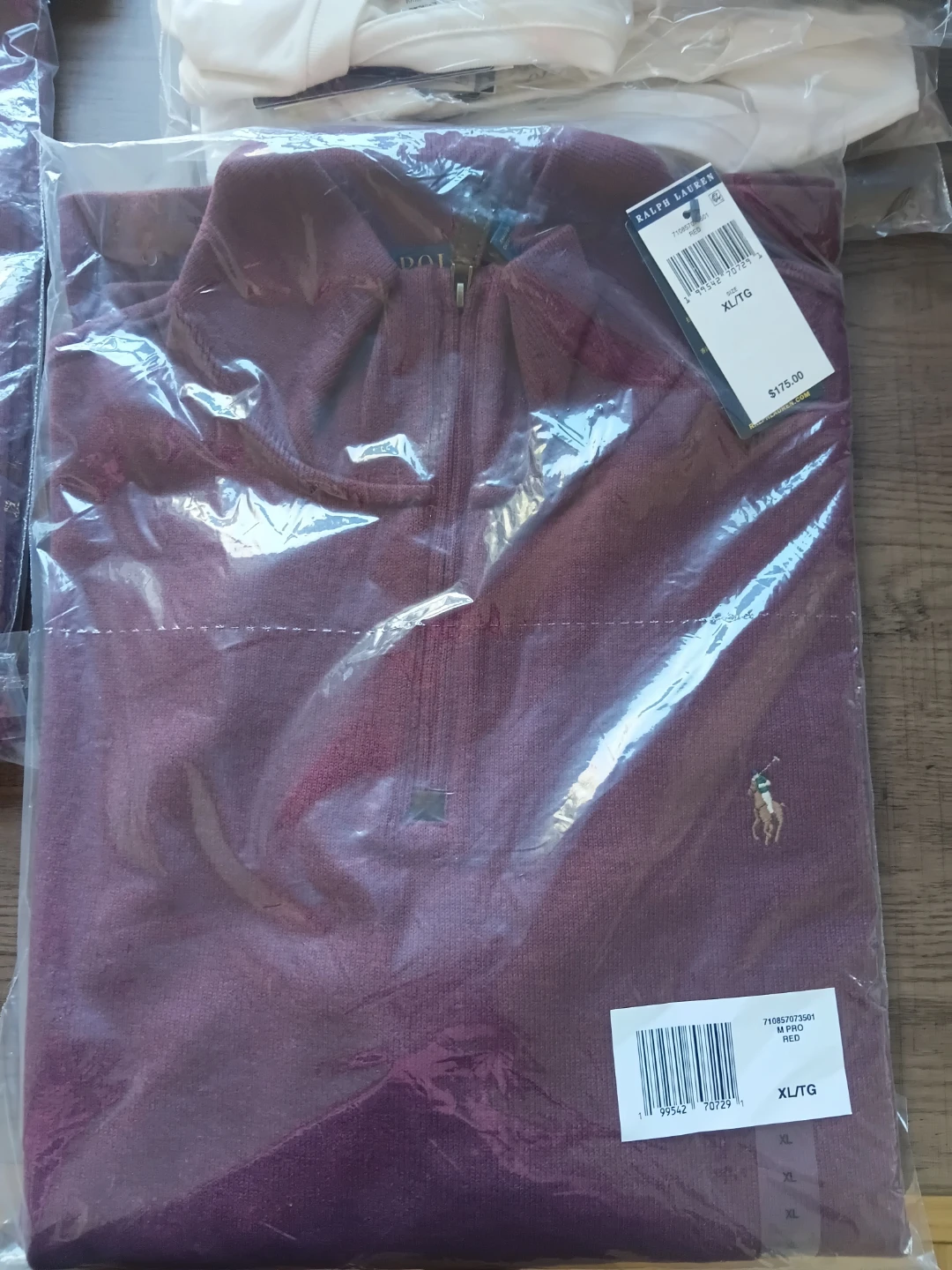 Ralph Lauren Red Quarter-Zip Sweater XL