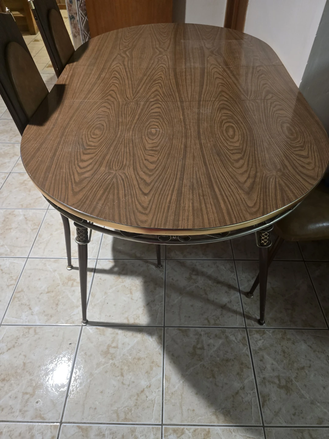 Vintage oval dining table and chair set