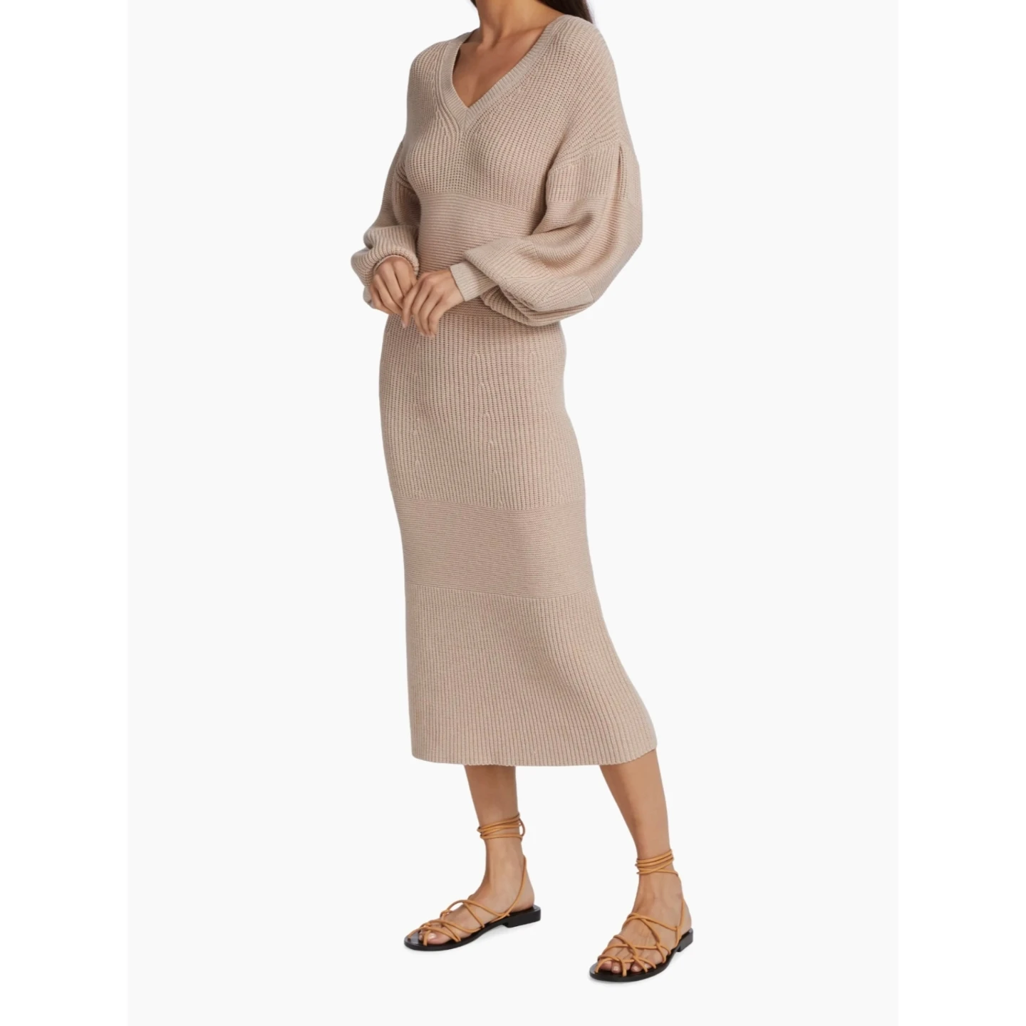 STAUD Carnation Puff-Sleeve Sweaterdress - photo 4