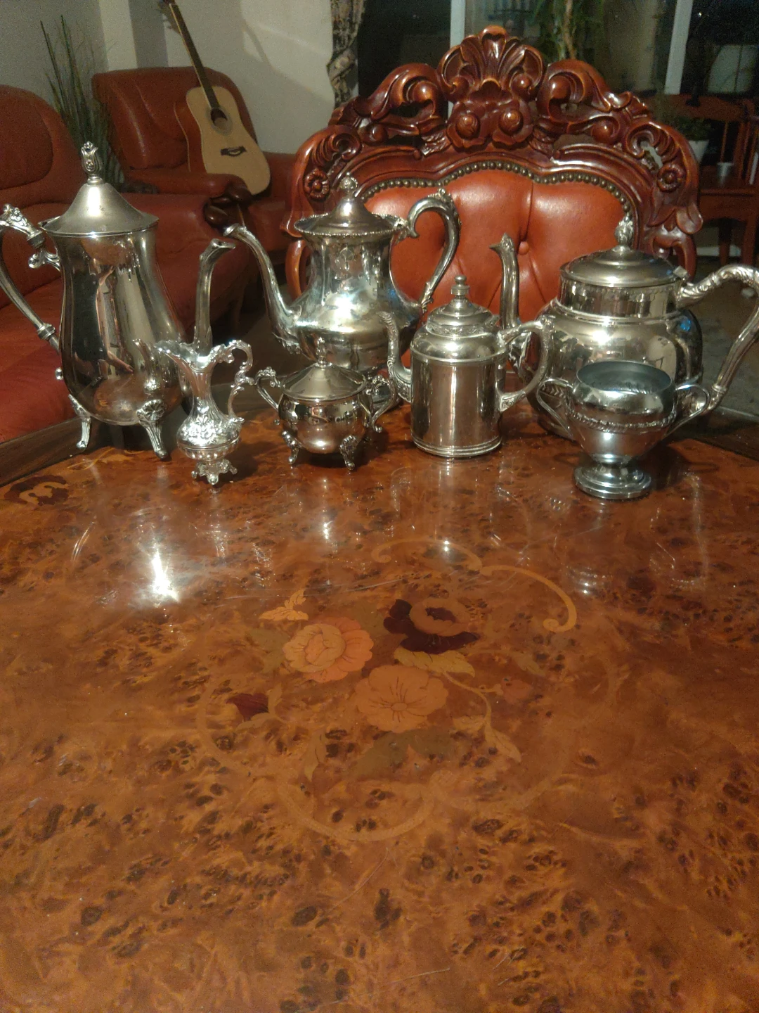 Silver-plated tea and coffee service set