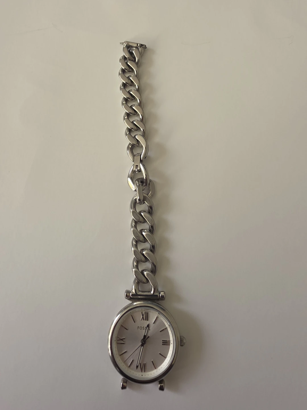 Fossil Silver Curb Chain Watch