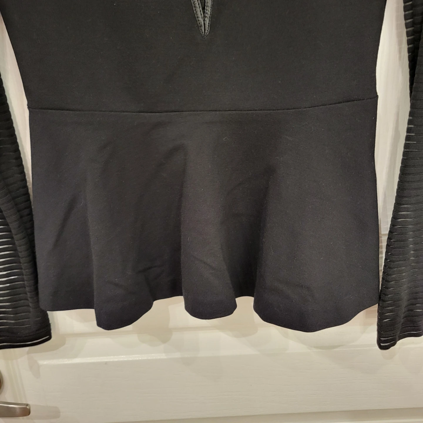 GUESS Black Long Sleeve Peplum Top - photo 4