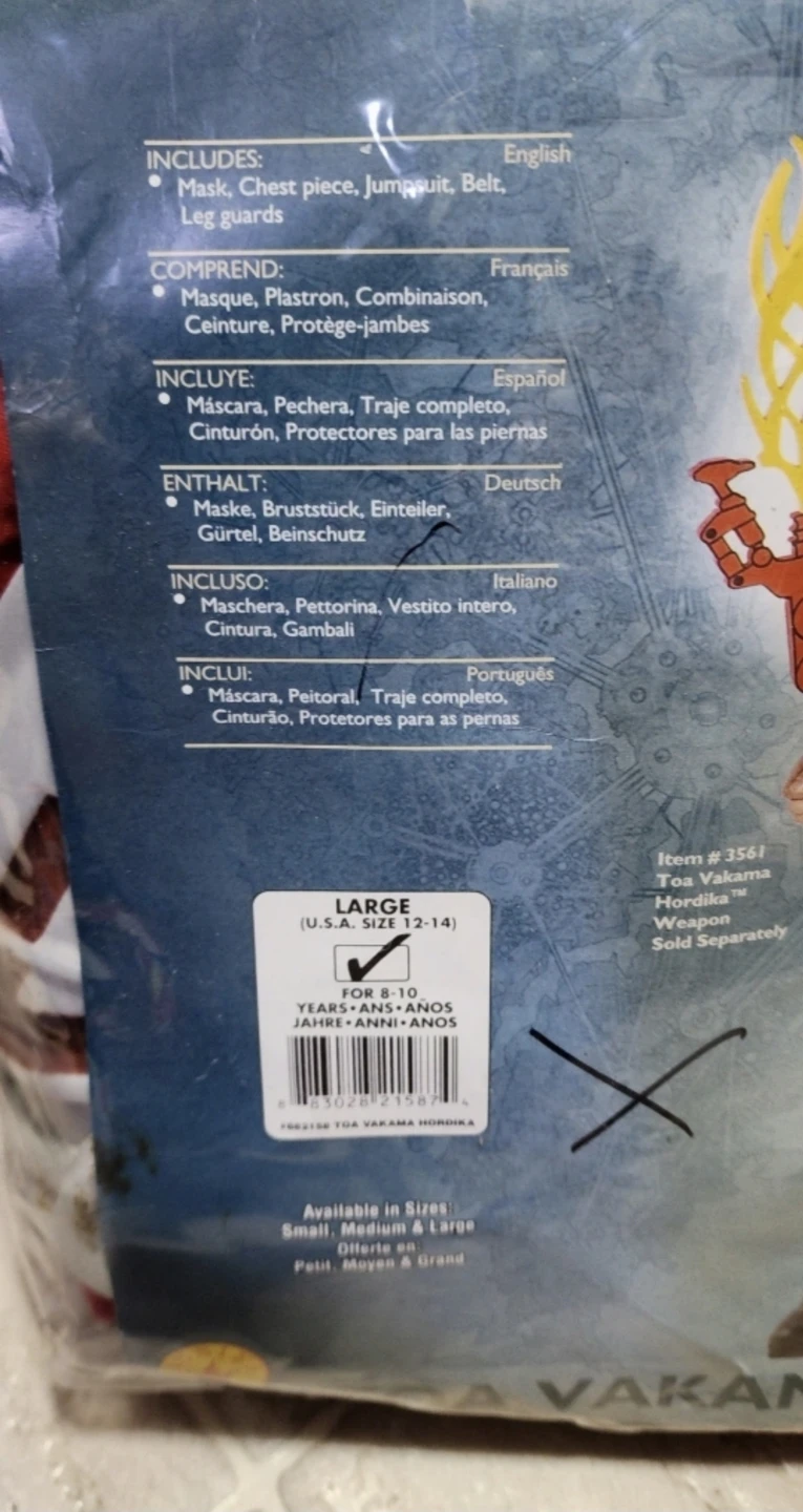 Brand New TOA VAKAMA HORDIKA Costume Size 12-14. - photo 2