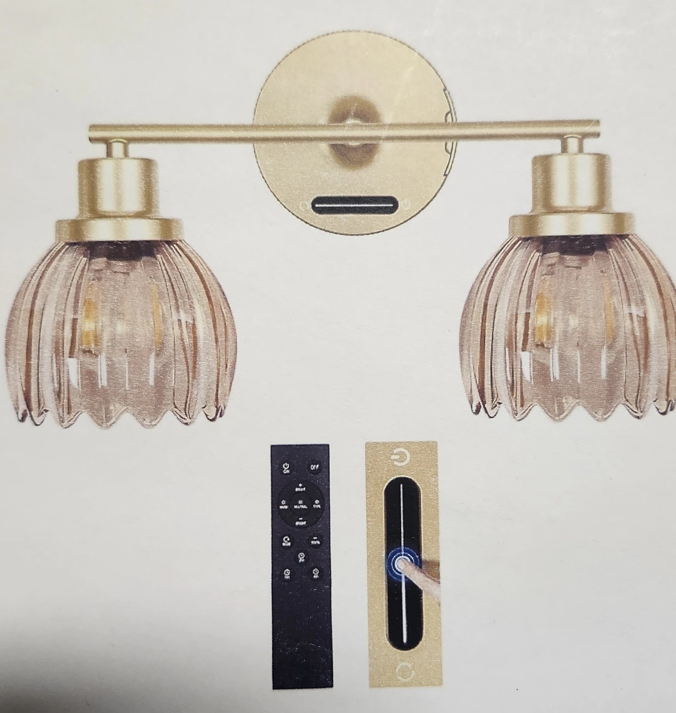 Dual-Head Wall Sconce with Remote Control
