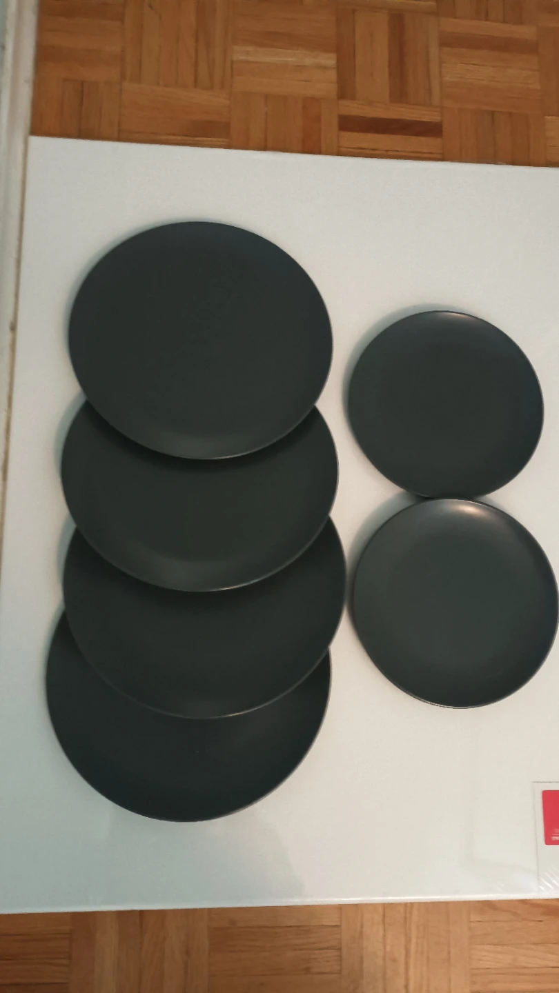 Set of 6 IKEA Dark Grey Plates