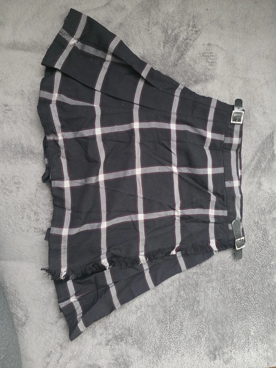 Layered plaid skirt
