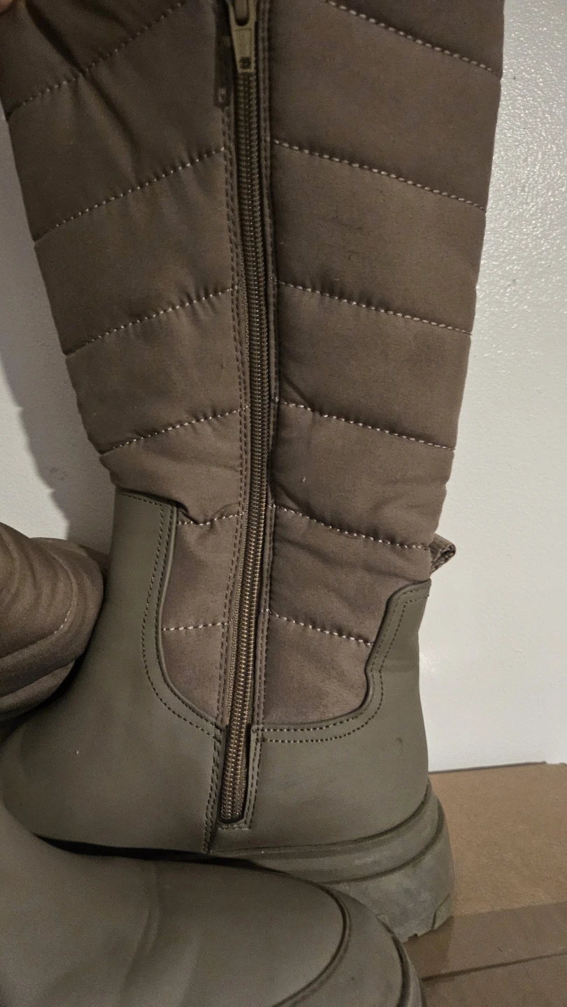 Zara Quilted Boots Taupe - photo 5
