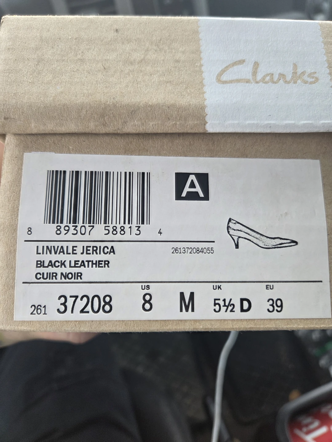Clarks Linvale Jerica Black Leather Heels